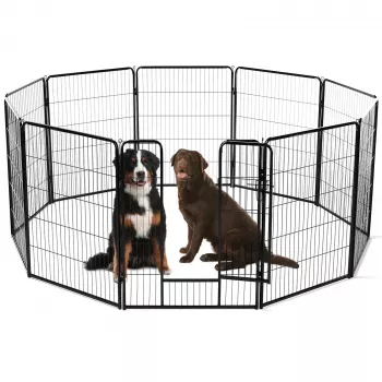 8-Panel Dog Playpen Setup: Indoor, Yard & Patio Use