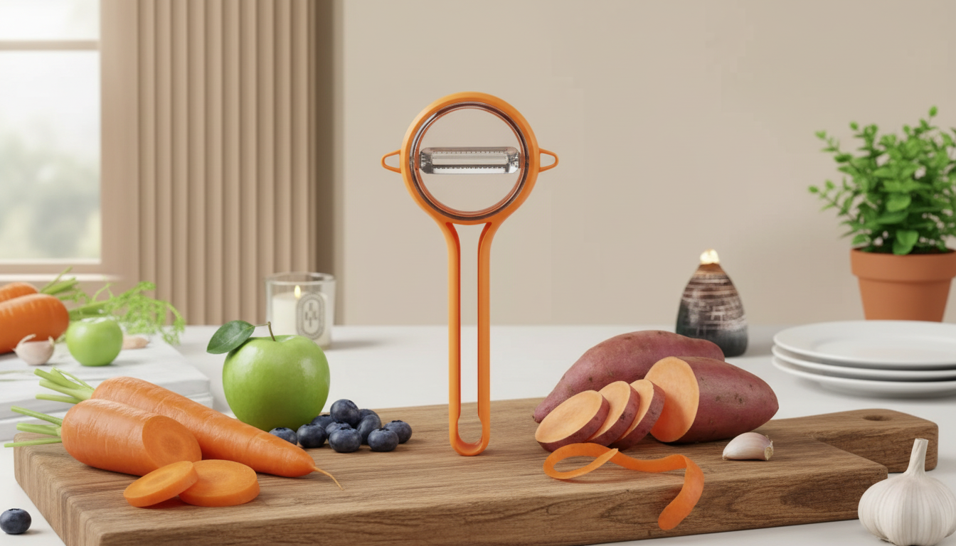 Vegetable Peeler With Peel Storage Bucket for Mess-Free Prep
