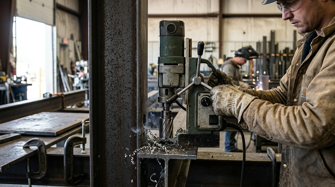 1450W Mag Drill Press: Variable Speed, 1.6in Boring