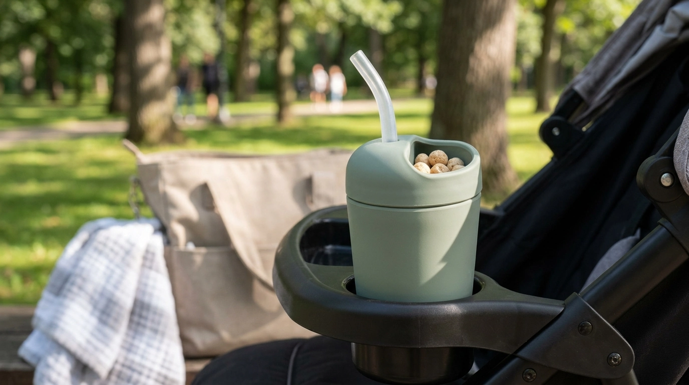 2-in-1 Baby Silicone Straw Cup + Snack (200ml)