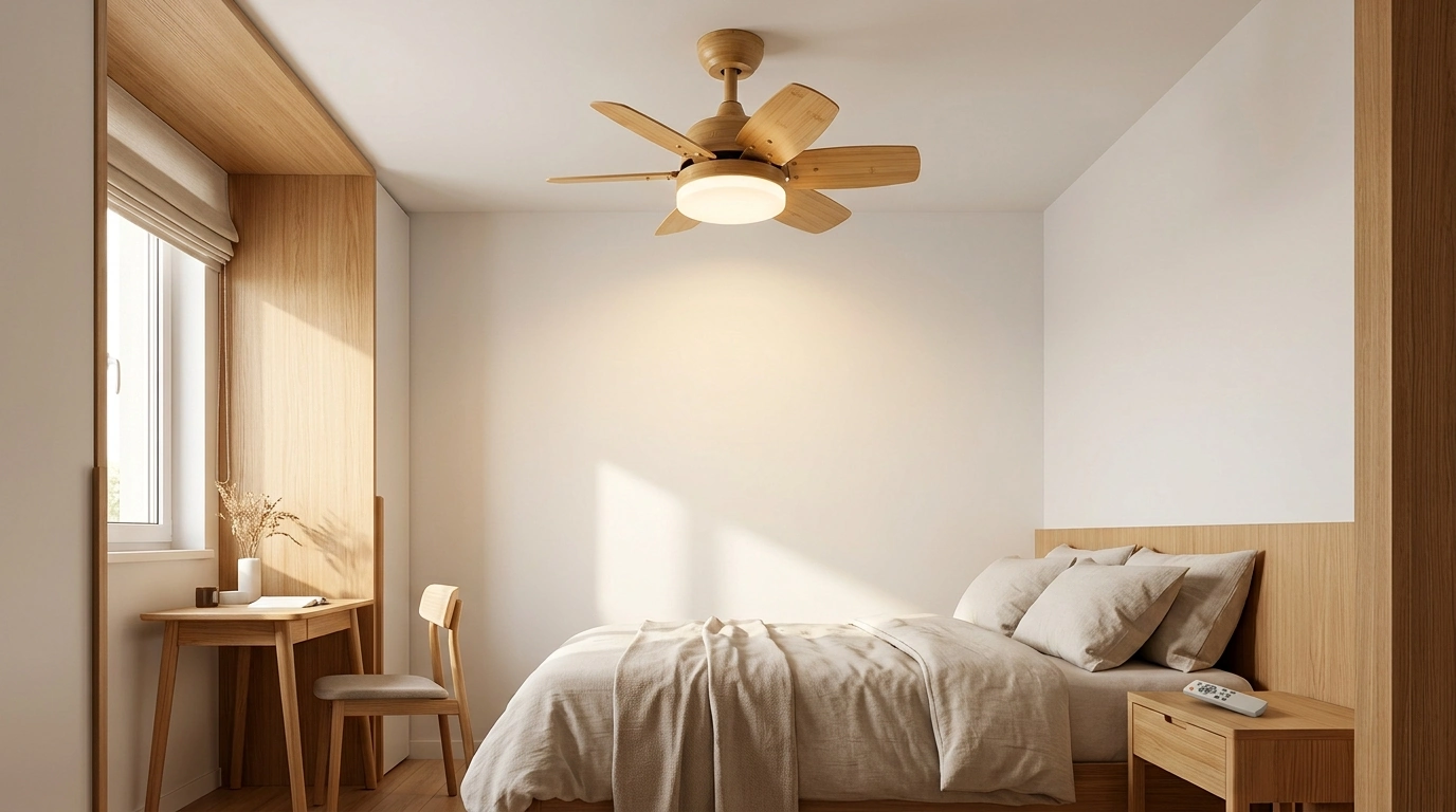 21-Inch Bamboo LED Ceiling Fan: Remote, Timer, Light