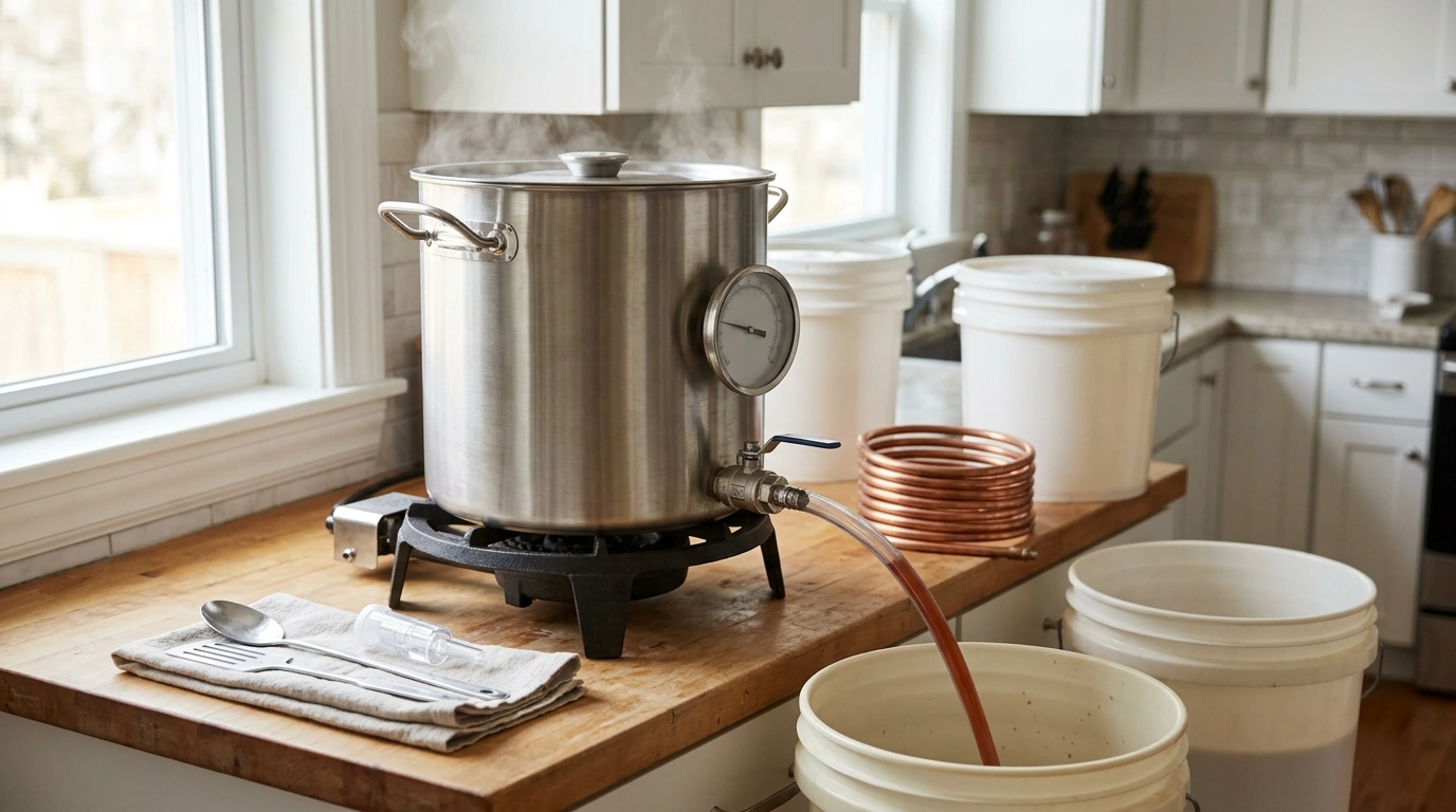 5-Gallon Brewing Kettle: Thermometer + Ball Valve Guide