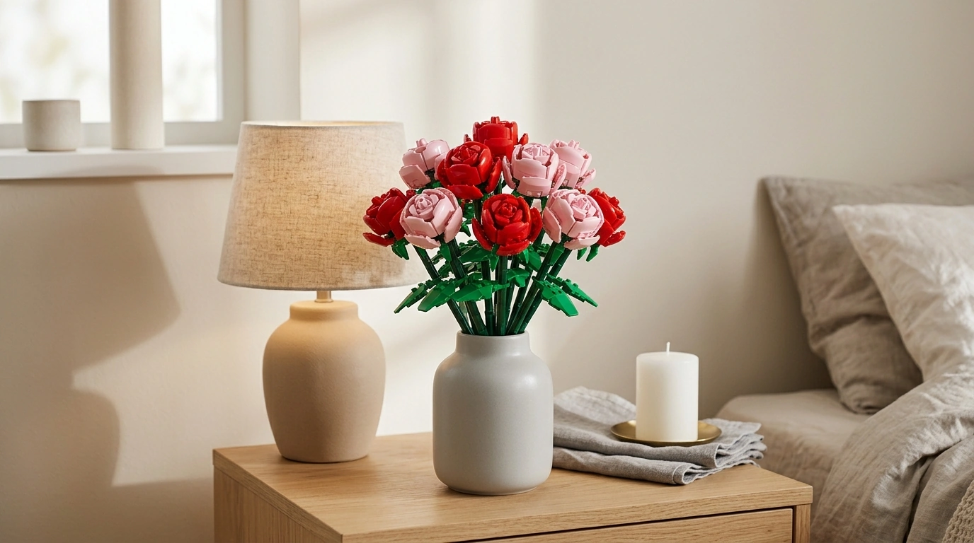 968-Piece Rose Bouquet Building Blocks for Home Decor