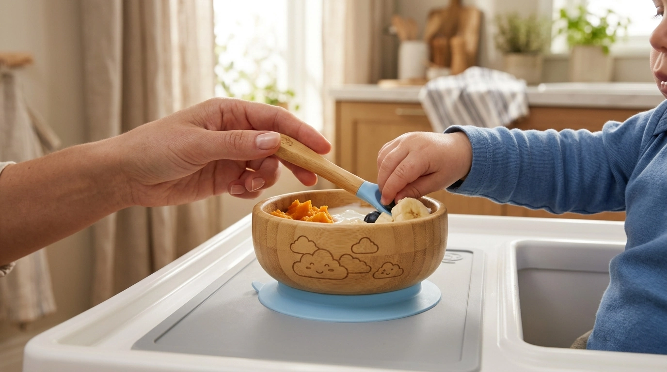Clouds Bamboo Baby Suction Bowl for Easy Self-Feeding