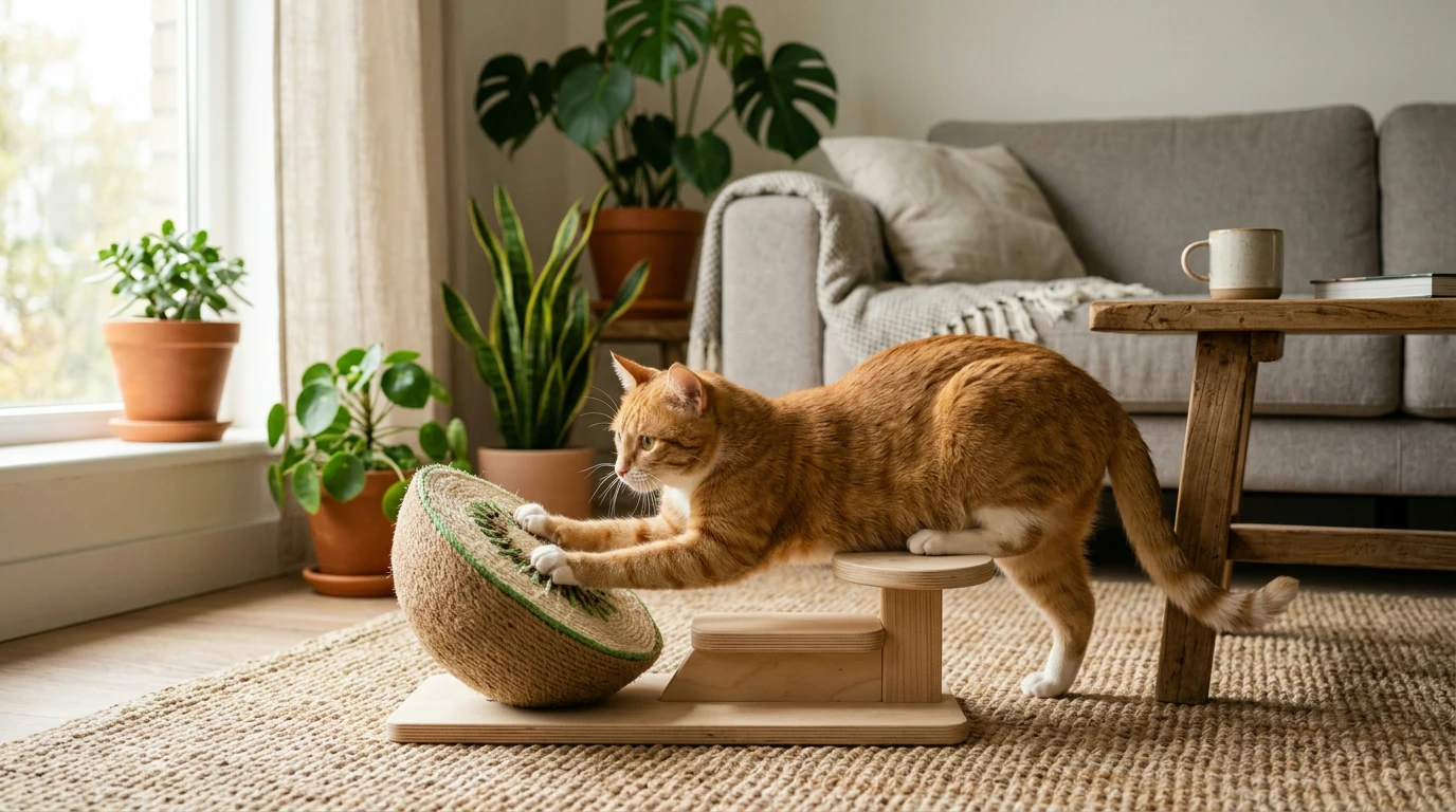 Compact Sisal Cat Scratcher & Climbing Frame (Fruit)