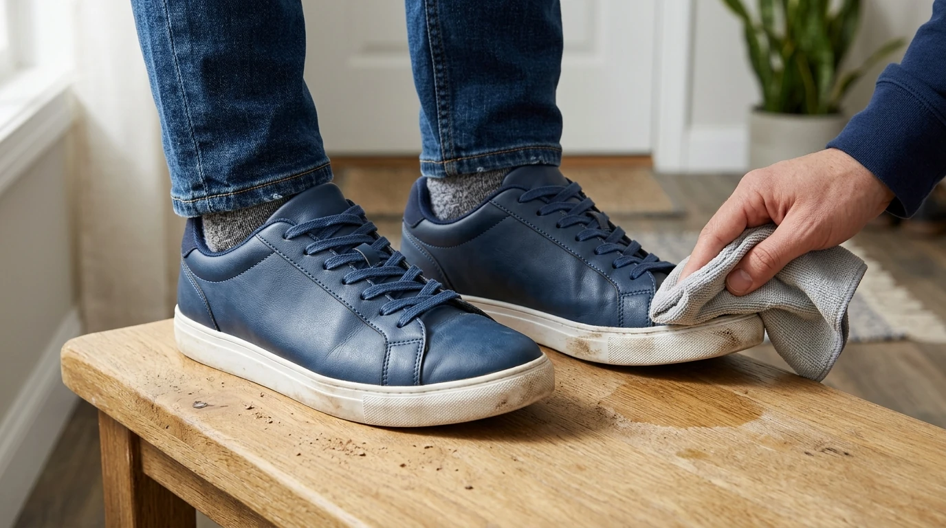 Diadora Men’s Blue Faux Leather Sneakers: Fit & Care
