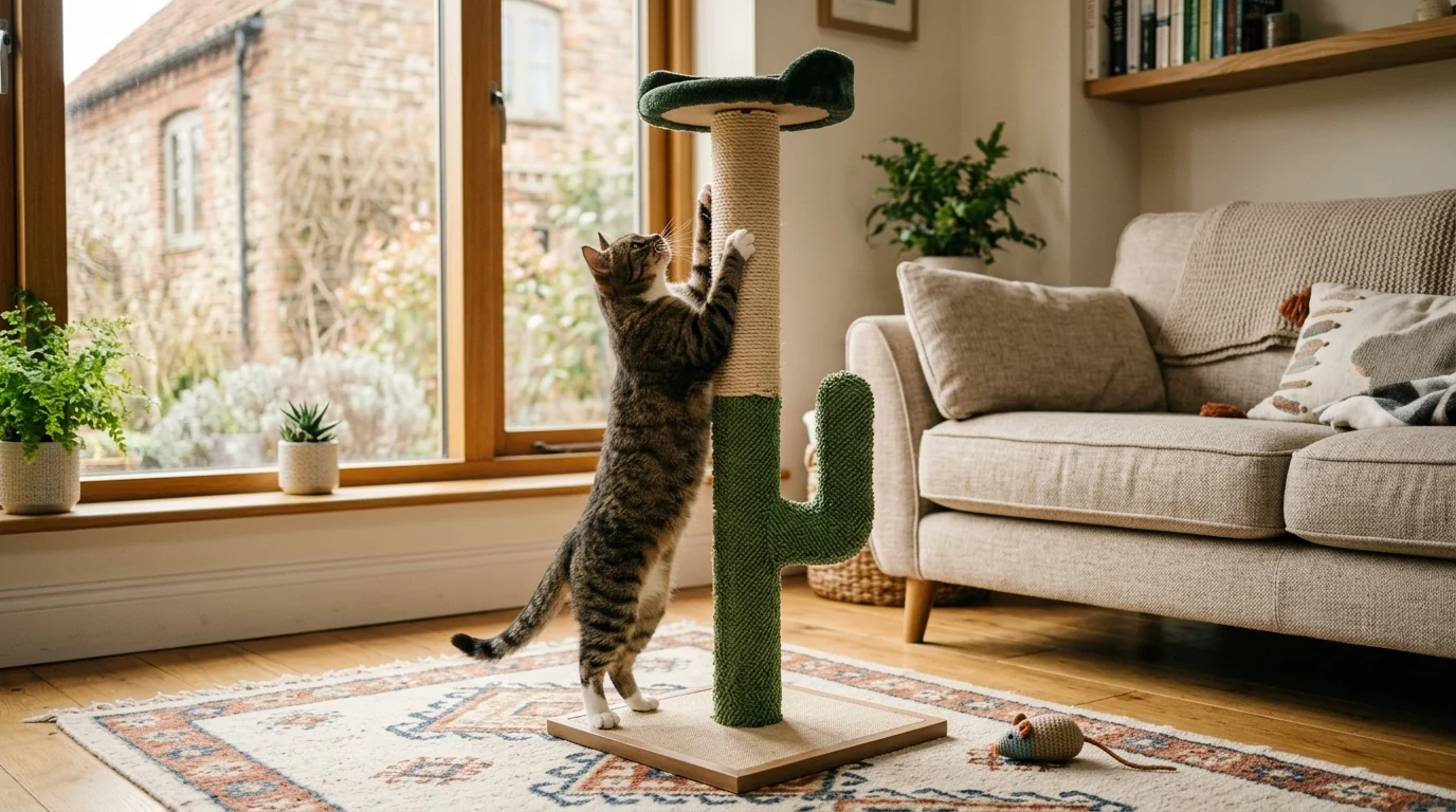 Festive Cactus Cat Scratching Tower for Healthy Claws
