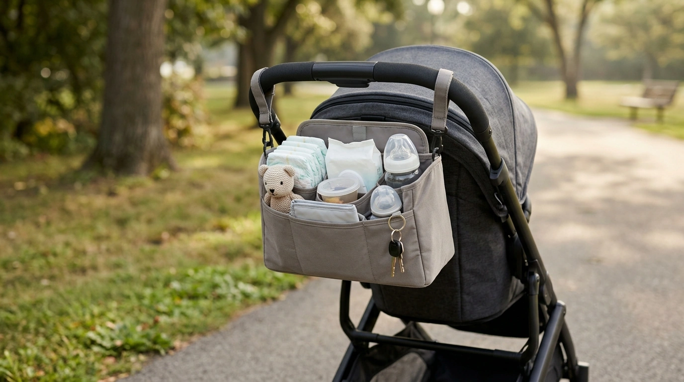 Foldable Stroller Organizer Diaper Caddy Tote for Outings