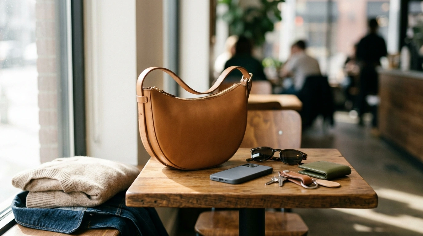 Half-Moon Leather Bowling Bag: Chic Everyday Shoulder Style