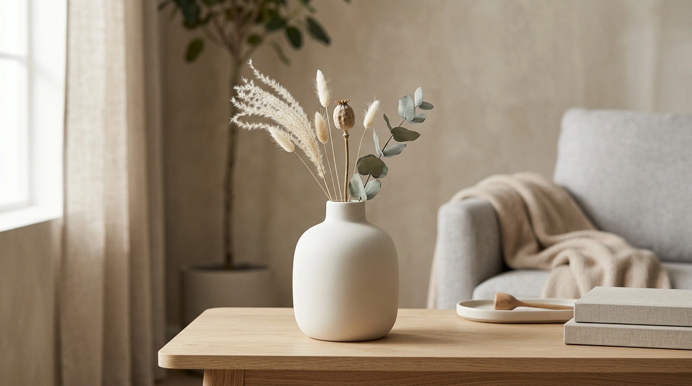 Nordic Imitation Ceramic Vase: Matte Minimal Decor