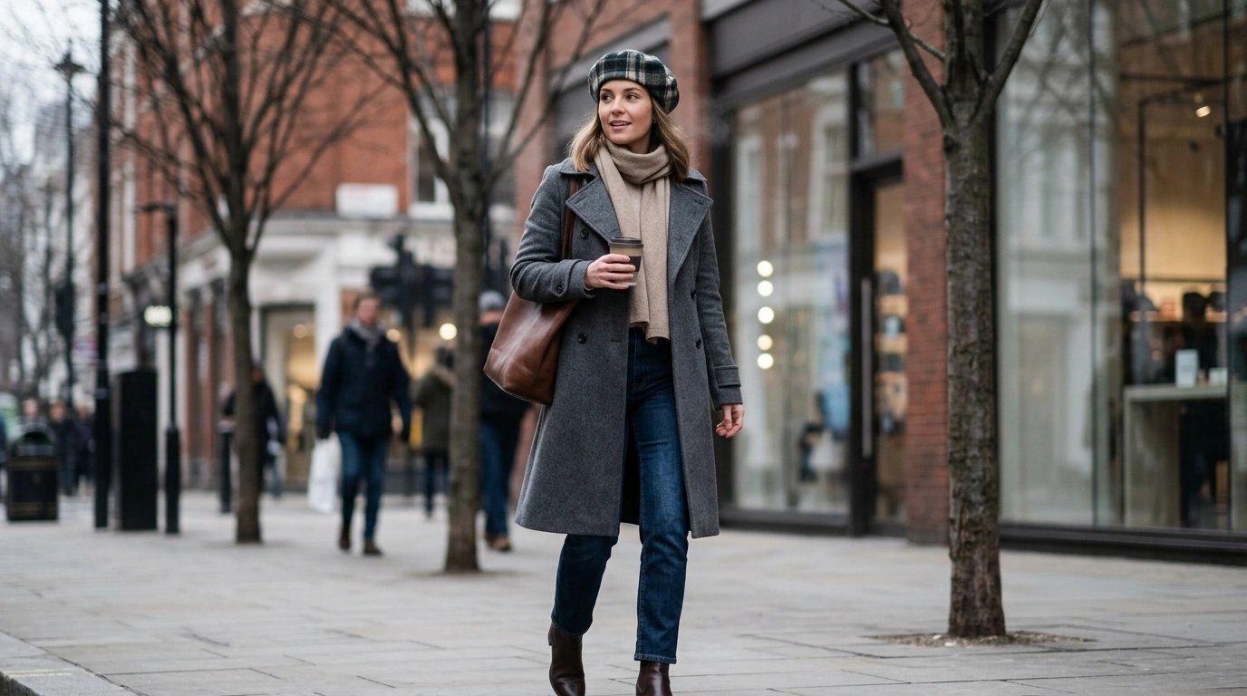 Plaid Winter Beret: Warm, Chic Styling for Women