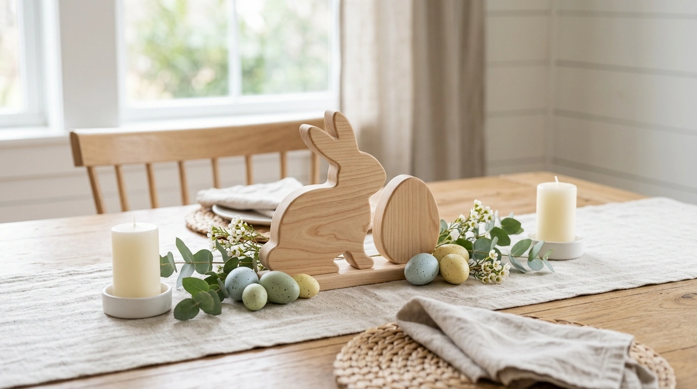 Wooden Easter Tabletop Decor: Easy Spring Styling Ideas