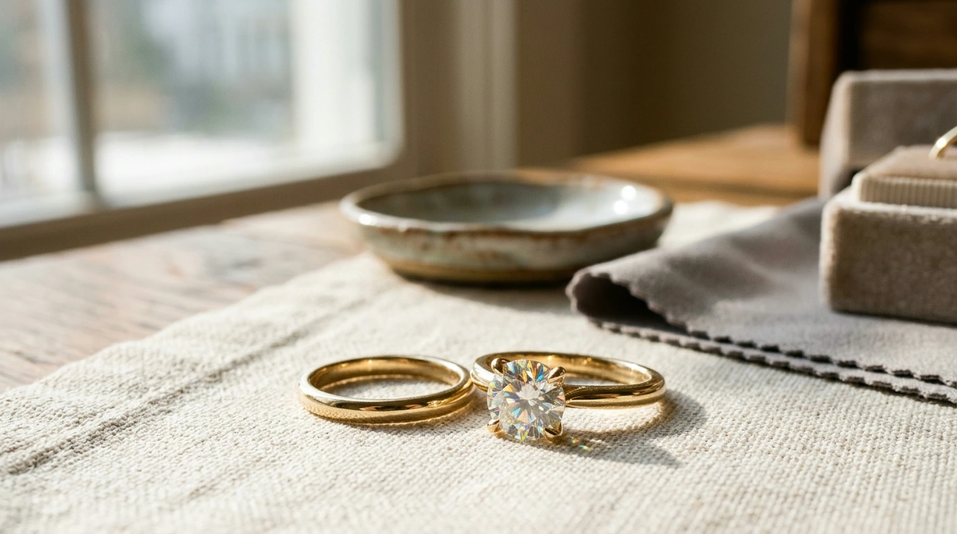14K AU585 Gold Moissanite Ring: Fit, Sparkle, Care