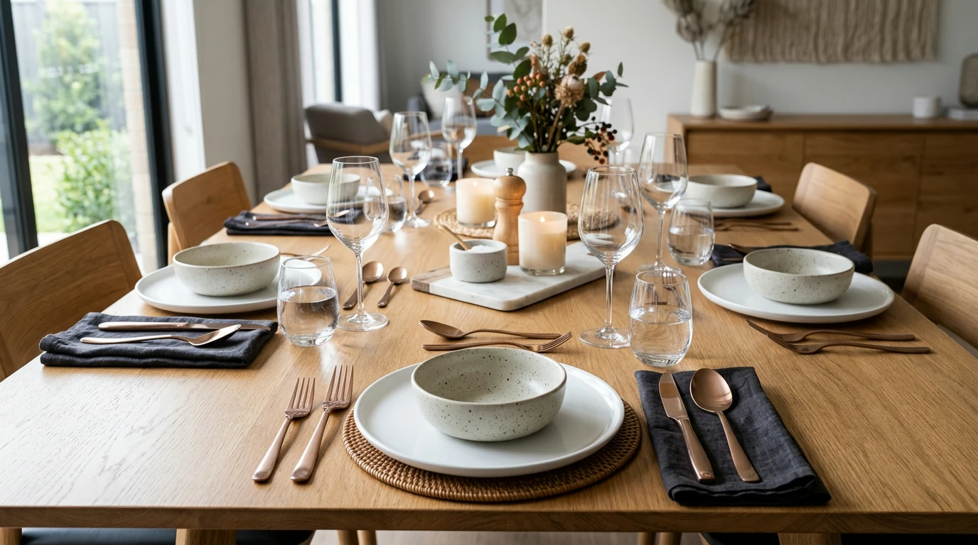 Rose Gold Flatware Set (24-Piece): Modern Table Upgrade