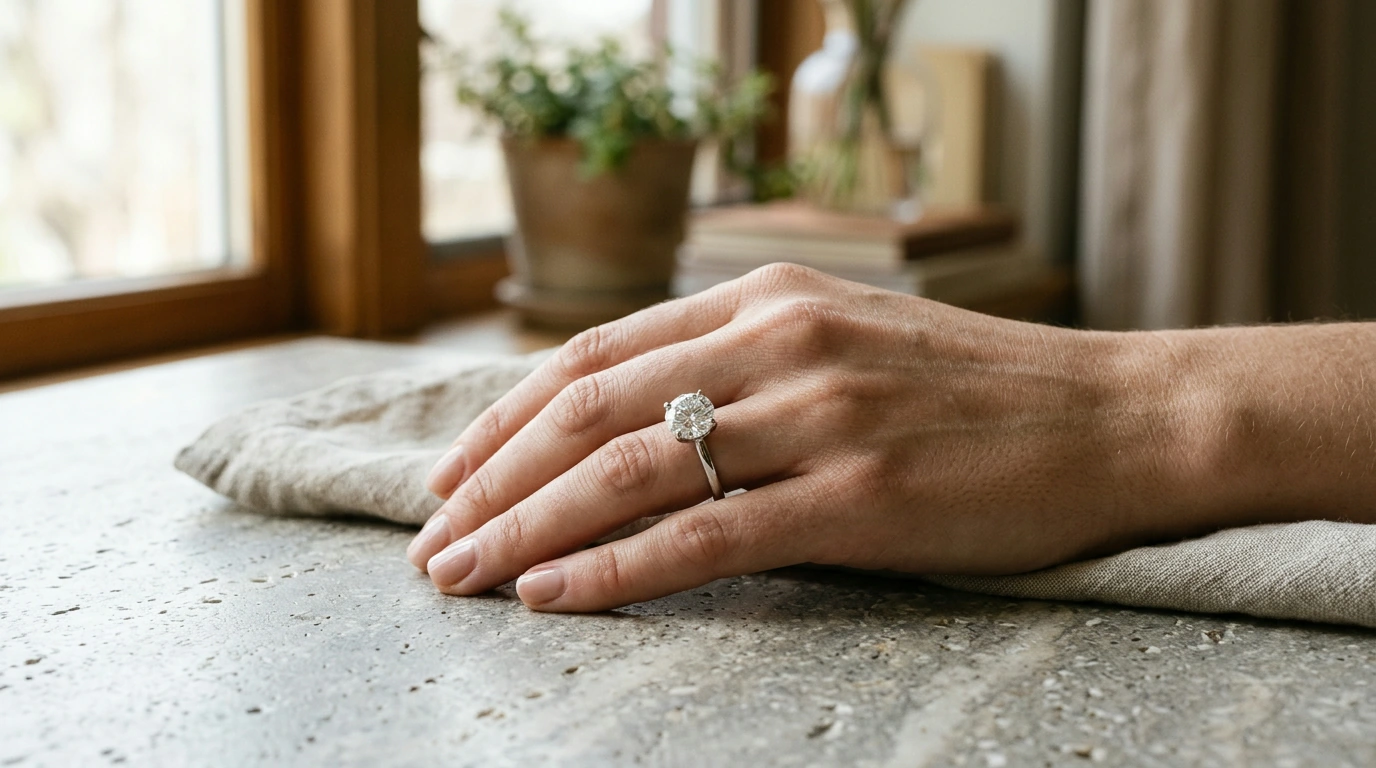 2ct Moissanite Ring: 18K White Gold, D/VVS1 Guide