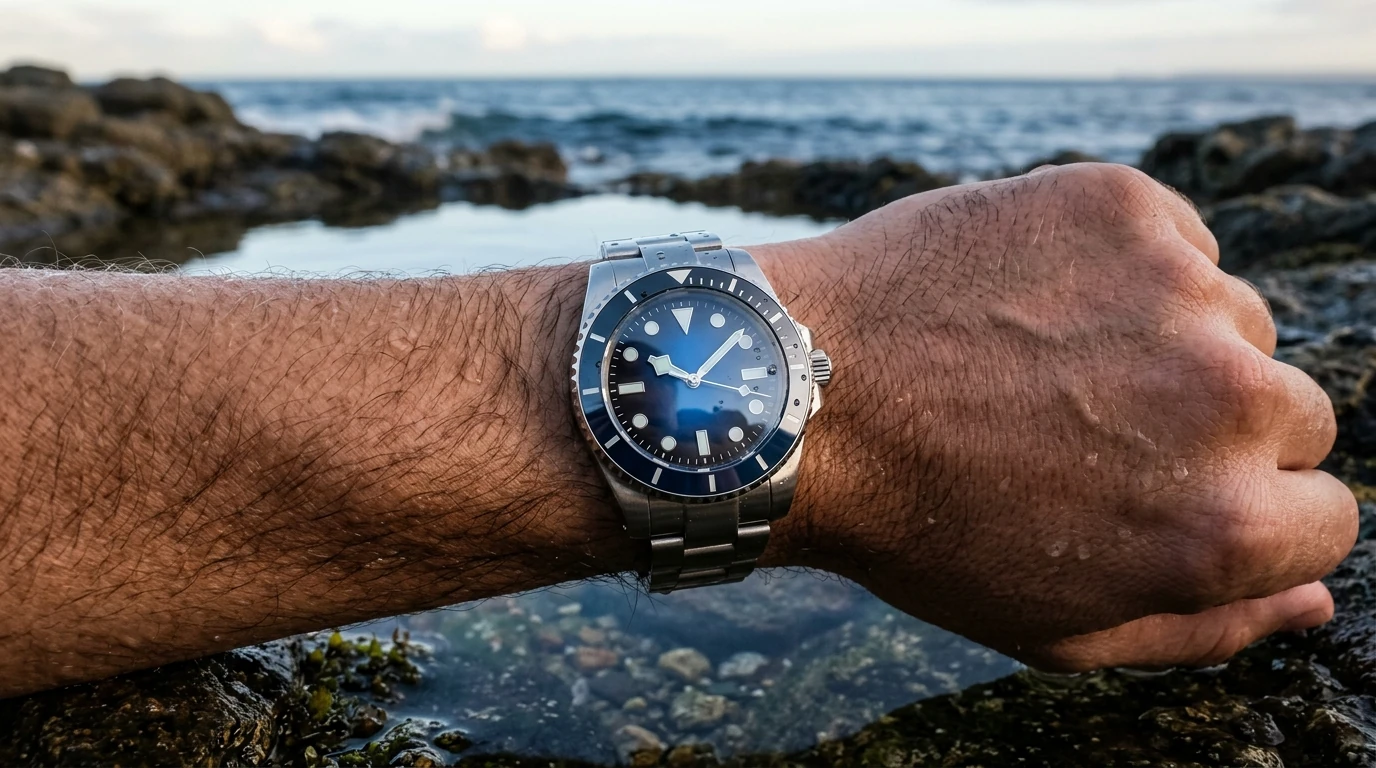 40mm Automatic Dive Watch: Ceramic Bezel, Gradient Dial