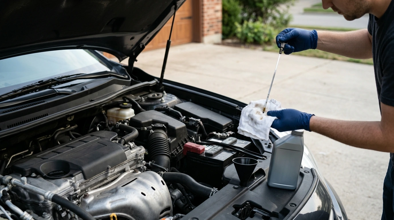 Check Engine Oil Like a Pro: Dipstick Reading & Top-Up