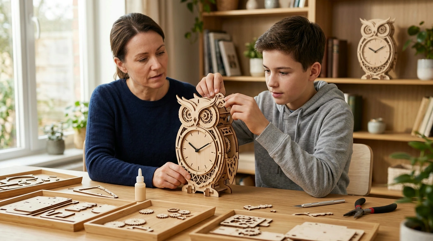 Build a 3D Wooden Owl Clock: DIY Model Kit Guide
