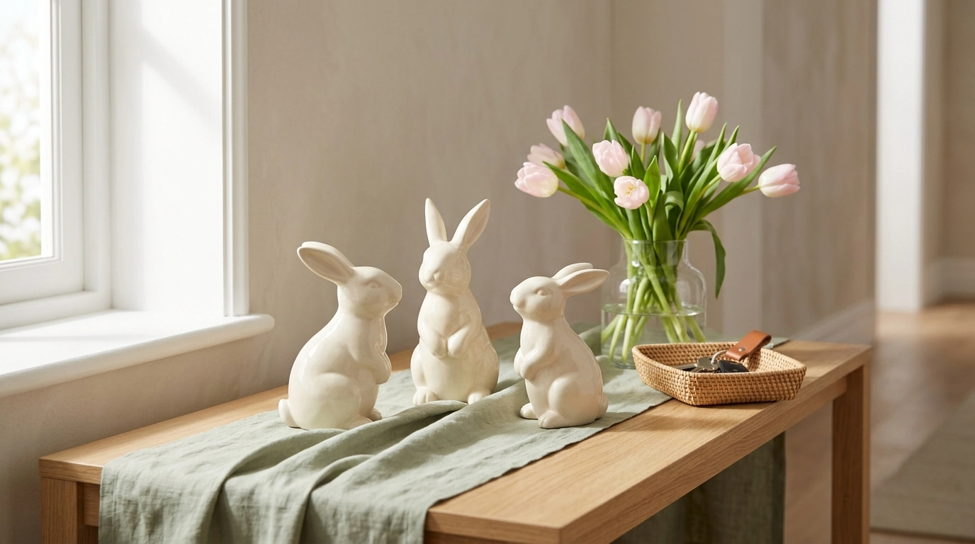 Easter Bunny Figurines Set: Simple Spring Styling Ideas