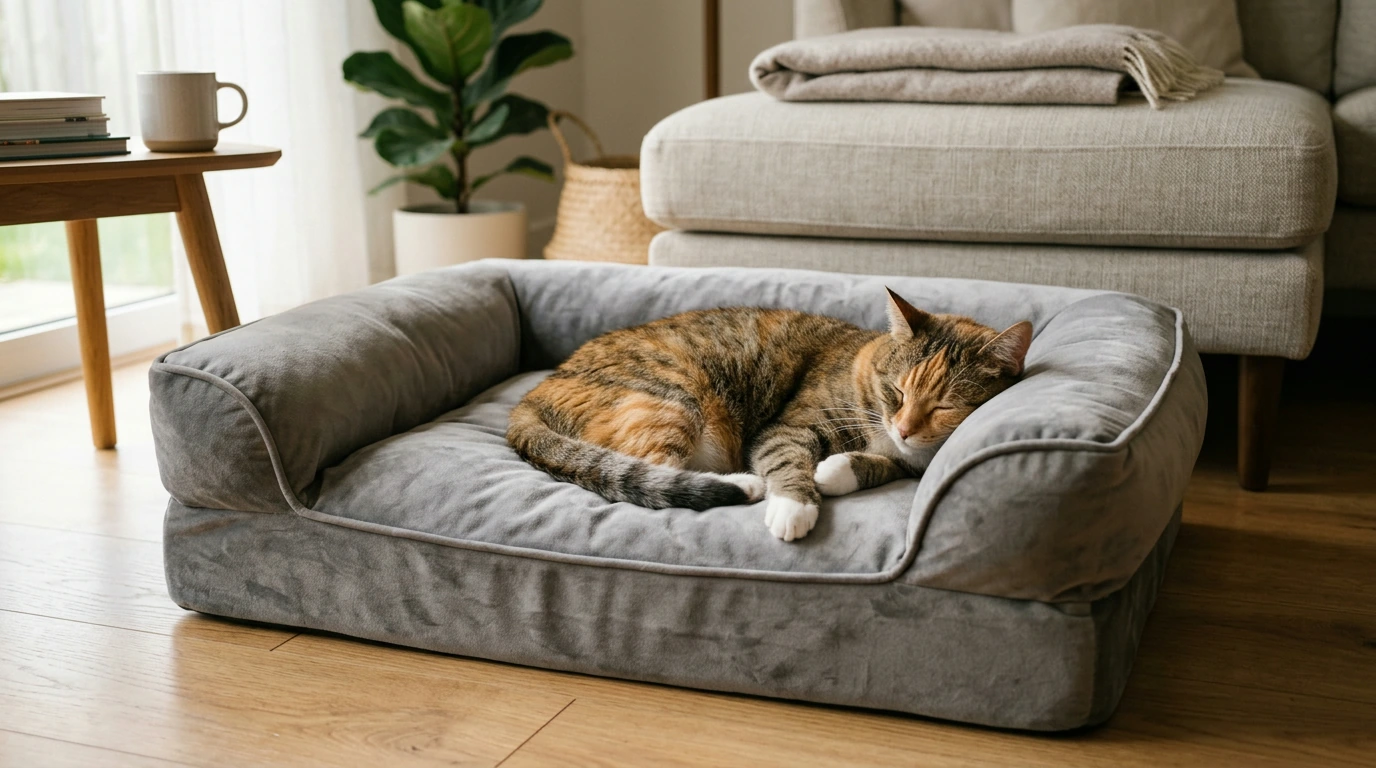 Extra-Large Velvet Cat Sofa Bed for Warm, Cozy Naps
