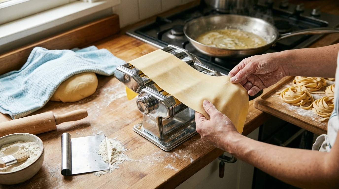 Fresh Homemade Pasta: Dough, Rolling & Sauce Finish