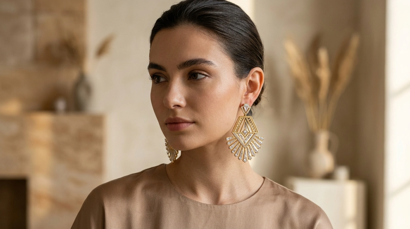 Pharaoh Moissanite Earrings: Regal Sparkle, Daily Wear