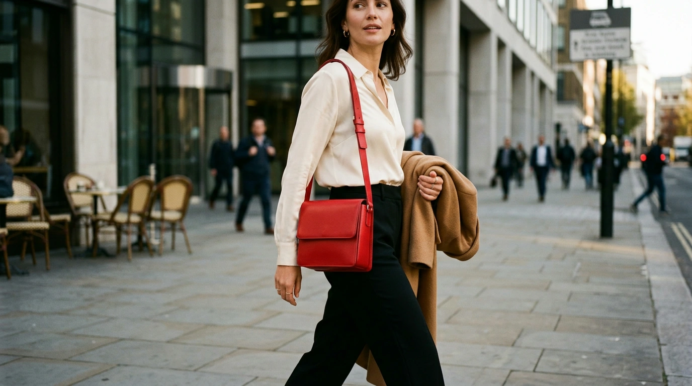 Red Square Shoulder Bag Style: Sleek, Structured, Bold