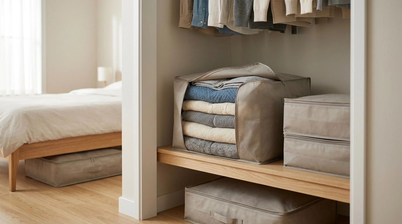 Roomy Non-Woven Quilt & Clothes Storage Bag for Seasons