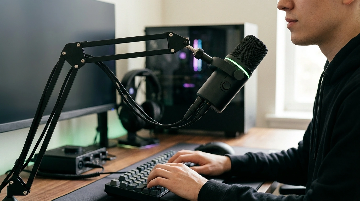 USB/XLR Dynamic Gaming Mic: RGB, Mute, Noise Control