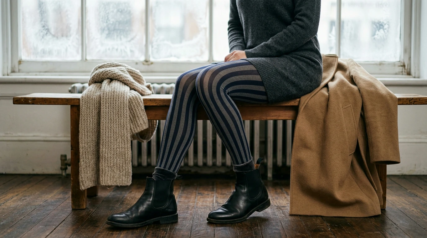 Warm Velvet Striped Pantyhose for Winter-Ready Style