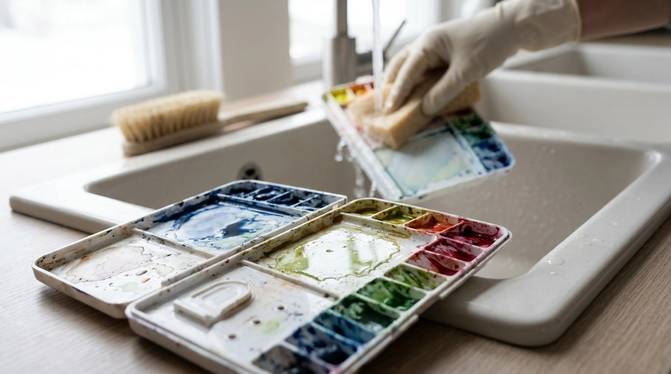 Clean a Watercolor Palette: Stop Sticky Residue & Stains