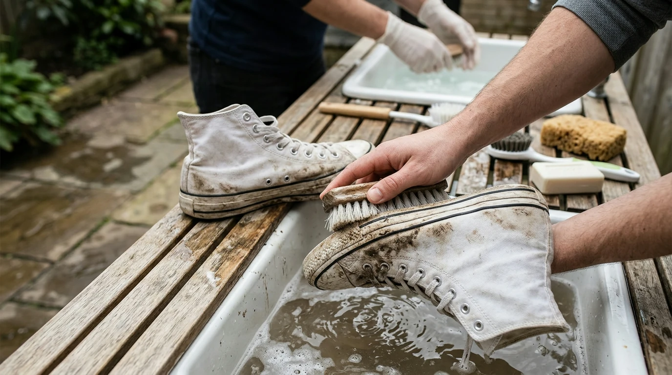 Make Dirty White Sneakers White Again (Safe Steps)