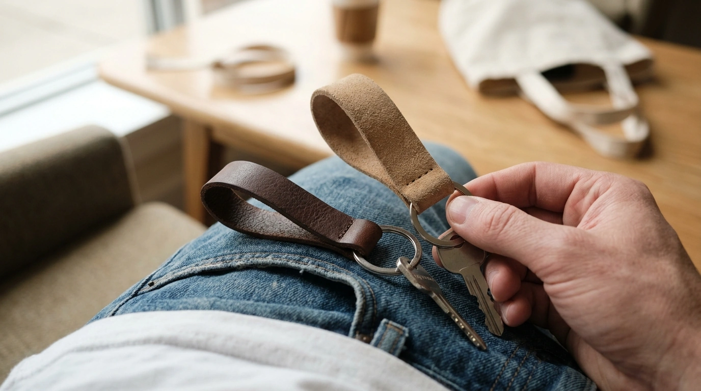 Suede vs Smooth Leather: Best Pocket Car Keychain