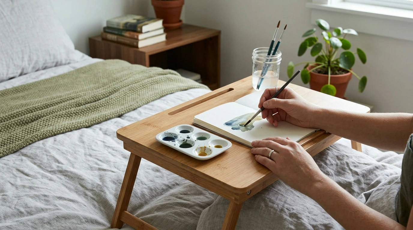 Low-Mess Painting Ideas for Small Spaces or Bed