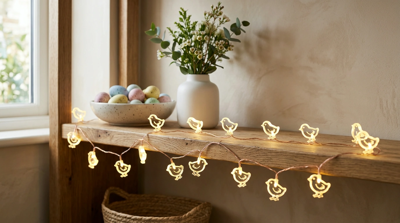 LED Easter Chick String Lights: 1.5m, 10 LEDs, Cozy Glow