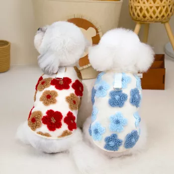 Floral Fleece Tank Coat for Small Dogs: Cozy, Easy Fit
