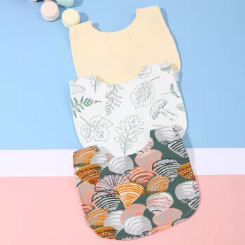 U-Shaped Waterproof Cotton Baby Bib with Pocket