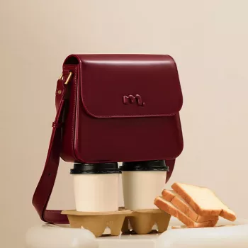 Red Ankara Saddle Bag in Soft Leather for Day-to-Night