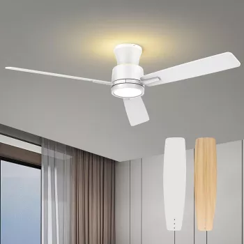 52in Flush-Mount Ceiling Fan: Remote, Lights & Night Light