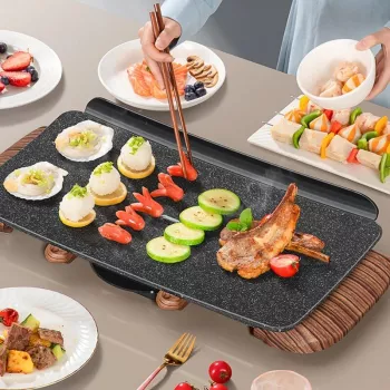 High-Capacity Electric BBQ Grill for Indoor/Outdoor Cooking